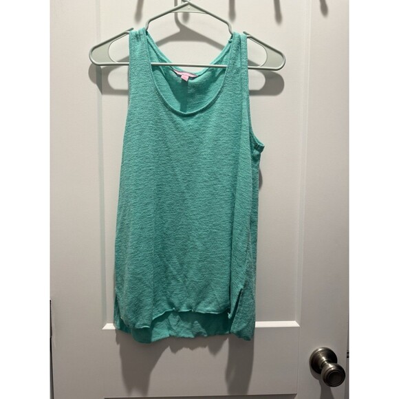 Lilly Pulitzer Elizabella Sweater Tank Small Aqua Scoop Neck Top S - Picture 1 of 4